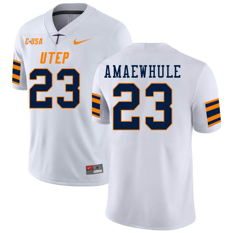 Men-Youth #23 Praise Amaewhule UTEP Miners 2023 College Football Jerseys Stitched-White